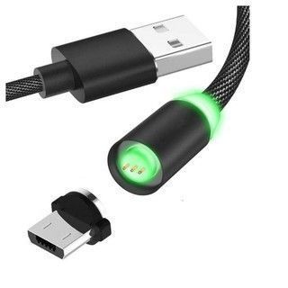 Bộ Cáp Sạc Dù Nam Châm 3 Đầu Hít Dành Cho ANDROI/IPHONE/TYPE C Xoay 360 Độ, Có Đèn Led