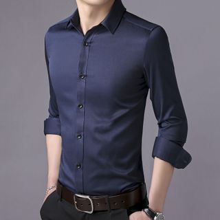 Áo sơ mi nam mùa hè dài tay mát mẻ, phong cách lịch sự, trẻ trung