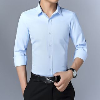 Áo sơ mi nam mùa hè dài tay mát mẻ, phong cách lịch sự, trẻ trung