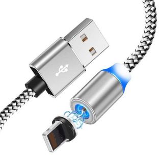 Bộ Cáp Sạc Dù Nam Châm 3 Đầu Hít Dành Cho ANDROI/IPHONE/TYPE C Xoay 360 Độ, Có Đèn Led