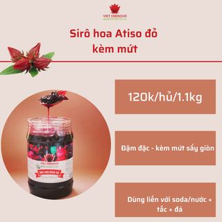 Syrup hoa Atiso đỏ hay còn gọi Syrup Hibiscus (Siro atiso đỏ) giá sỉ