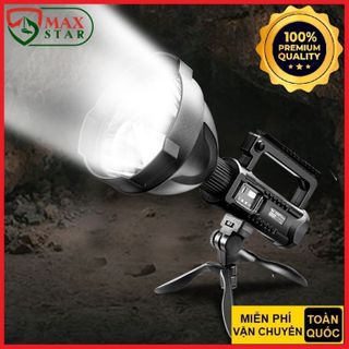 Đèn pin siêu sáng chiếu xa 1000m chống thấm nước có chân đế kiêm sạc dự phòng dung lượng cao giá sỉ