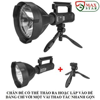 Đèn pin siêu sáng chiếu xa 1000m chống thấm nước có chân đế kiêm sạc dự phòng dung lượng cao
