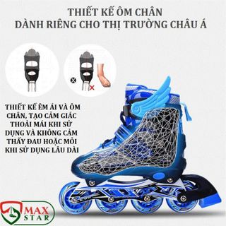 Giày PATIN, Giày trượt PATIN trẻ em 4 bánh CAO CẤP tặng kèm bảo Mũ Bảo Hộ và bảo hộ chân tay ✅