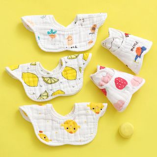 Yếm ăn dặm tròn xoay 360 cho bé chất liệu cotton thấm hút tốt