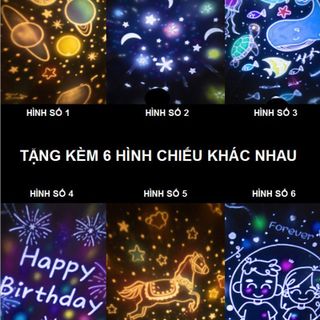 Đèn ngủ mặt trăng 3d vũ trụ ngàn sao chiếu sao bay lơ lửng để bàn tự xoay thông minh cao cấp ✅