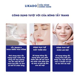 Bông tẩy trang Likado miếng tròn 100 miếng (bông cây)