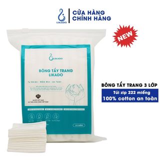 Bông tẩy trang 222 miếng 3 lớp LIKADO