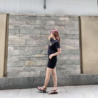 Sét bộ nữ ,đồ bộ đùi nữ thun coton sufa,áo lệch tà ,thời trang xuân hè BĐ04-ĐEN