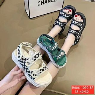 Sandal nữ quai kẻ sọc caro R006-1090 giá sỉ