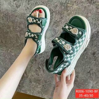 Sandal nữ quai kẻ sọc caro R006-1090