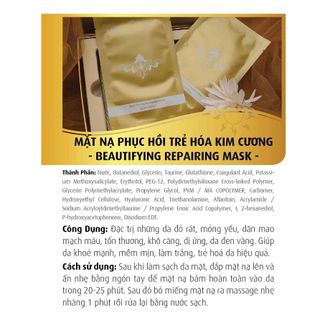 Mặt Nạ Phục Hồi Trẻ Hóa Kim Cương (Beautifying Repairing Mask) – 28ml/miếng | iris Gold