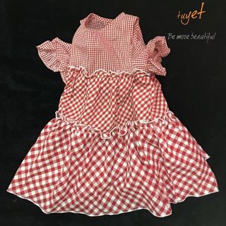 Đầm bé gái caro 3 tầng khoét vai điệu đà nữ tính TL58 váy đầm trẻ em cotton thoáng mát, mềm mịn thoải mái khi mặc