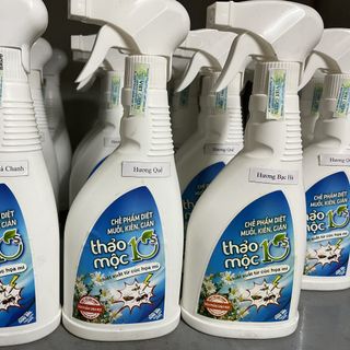 Diệt Côn Trùng Gián, Kiến, Kiến Ba Khoang, Muỗi, Ruồi, Mối, Mọt 100% Sinh Học Thảo Mộc 10s Hương Sả Chanh Chai Xịt 500ml An Toàn Cho Sức Khỏe Em Bé Và Người Già, Đã Được Bộ Y Tế Cho Phép Lưu Hành