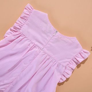 Đầm bé gái babydoll kẻ hồng 3 tầng bèo TL53 váy đầm trẻ em cotton thoáng mát, mềm mịn thoải mái khi mặc giá sỉ