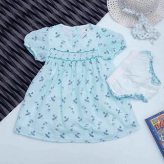 Set quần áo bé gái thêu tay smock quần chíp nhí phồng 2 lớp TL50 đồ bộ bé gái sành điệu mềm mịn thoáng mát