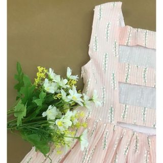 Đầm bé gái hoa dây hở lưng 2 lớp hồng san hô TL59 váy đầm trẻ em cotton thoáng mát, mềm mịn thoải mái khi mặc