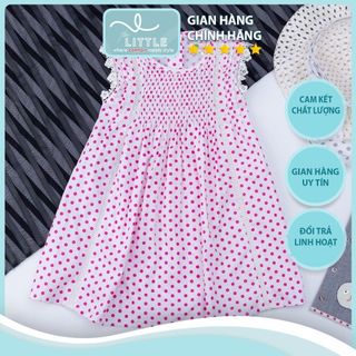 váy bé gái chân váy áo nhí chấm bi Hồng Nhún Ngực Phối Ren Trắng TL16 váy cho bé gái Xinh Xắn Thời Trang