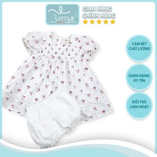 [SET] váy bé gái chân váy bèo ngực Hoa Nhí Đỏ & Quần Chíp Phồng 2 Lớp Đáng Yêu TL17