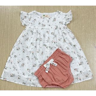 [SET] váy bé gái chân váy hoa nhí hồng 2 Lớp & Quần Chip Linen Phối Nơ TL18 váy cho bé gái Xinh Xắn Thời Trang