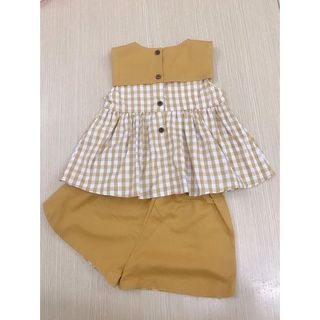 Set quần áo bé gái caro vàng áo nơ quần đùi dễ thương TL31 đồ bộ bé gái sành điệu mềm mịn thoáng mát