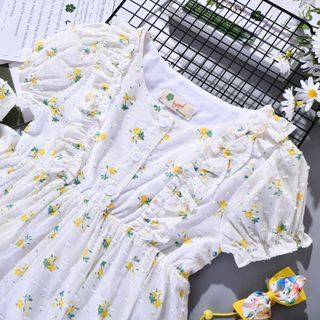 Đầm bé gái váy cánh tiên hoa nhí vàng hạt gạo công chúa TL39 váy đầm trẻ em kèm băng đô nơ cài
