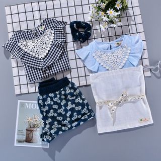Set quần áo bé gái áo sơ mi ren ngực quần bò hoa dễ thương TL44 đồ bộ bé gái sành điệu mềm mịn thoáng mát