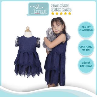 váy bé gái chân váy nhiều tầng xanh navy TL04 Váy Bé Gái Cotton Thoáng Mát Thoải Mái, Thiết Kế Tỉ Mỉ Tinh Xảo