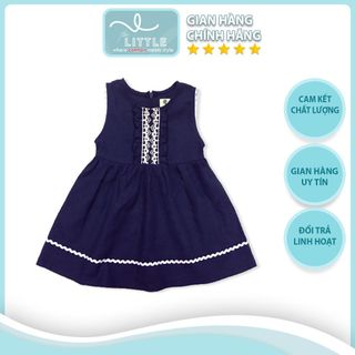 váy bé gái chân váy linen bèo ngực phối ren zigzag TL07 váy bé gái xinh xắn thời trang, đường may đều đẹp chắc chắc