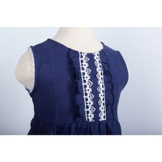 váy bé gái chân váy linen bèo ngực phối ren zigzag TL07 váy bé gái xinh xắn thời trang, đường may đều đẹp chắc chắc