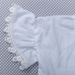 Đầm bé gái thô trắng vai chờm tay lỡ phối ren hoa nhí váy đầm trẻ em chất liệu cotton thoáng mát, thoải mái, an toàn