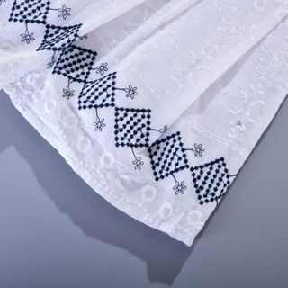 váy bé gái chân váy trắng thêu quả trám navy 2 lớp TL29 váy cho bé gái thiết kế hiện đại, chất vải an toàn cho da