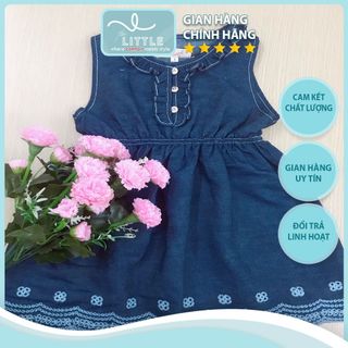 váy bé gái chân váy denim bèo ngực gấu thêu hoa TL30 váy cho bé gái xinh xắn thời trang, đường may đều đẹp chắc chắc