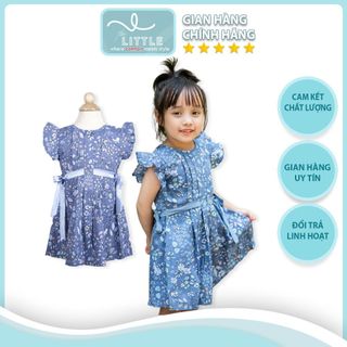 váy bé gái chân váy hoa nhí xanh xếp ly TL10 váy cho bé gái xinh xắn thời trang, đường may đều đẹp chắc chắc