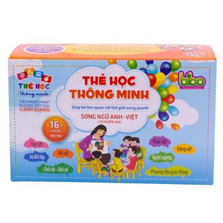 Bộ thẻ học thông minh cho bé Bộ thẻ song ngữ Anh Việt 16 chủ đề (416 thẻ PCS)