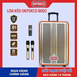 Loa kéo Ontekco 8002 kết nối blutooth di động Kèm 2 mic hát karaoke không dây cao cấp - Bảo hành chính hãng 12 tháng giá sỉ