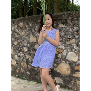 váy bé gái chân váy caro xanh phối ren viền 2 lớp TL27 váy cho bé gái xinh xắn thời trang, đường may đều đẹp chắc chắc