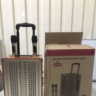 Loa kéo Ontekco 8002 kết nối blutooth di động Kèm 2 mic hát karaoke không dây cao cấp - Bảo hành chính hãng 12 tháng