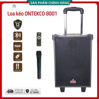 Loa kéo blutooth Ontekco 8001 di động Tặng kèm 1 mic không dây,Thùng gỗ cao cấp - Bảo hành 12 tháng chính hãng giá sỉ