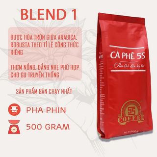 CÀ PHÊ BLEND 1 500gr rang xay hương vị đậm đà khó quên đến từ thương hiệu CÀ PHÊ NĂM GIÂY [5S COFFEE] giá sỉ