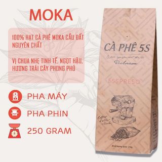 CÀ PHÊ MOKA 250gr rang xay mộc, chất lượng cao cấp đến từ thương hiệu CÀ PHÊ NĂM GIÂY [5S]