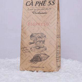 CÀ PHÊ ESPRESSO 250gr rang xay mộc, chất lượng cao cấp đến từ thương hiệu CÀ PHÊ NĂM GIÂY [5S]