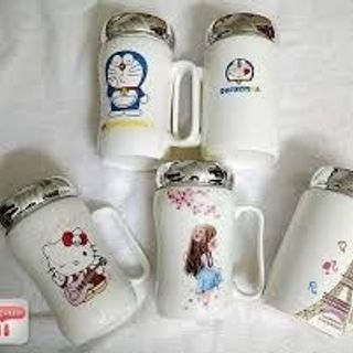Cốc sứ giữ nhiệt cao cấp có nắp gương 500ml