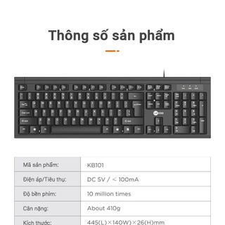 Lecoo - Bàn phím văn phòng KB101 - 104 phím