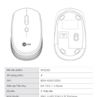 Lecoo - Chuột laptop không dây WS202