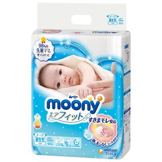 Bỉm tã dán Moony size Newborn 90 miếng cho bé dưới 5kg giá sỉ