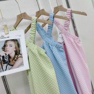 Đầm maxi đi biển cổ yếm dây chéo, hở vai thả dáng siêu xinh