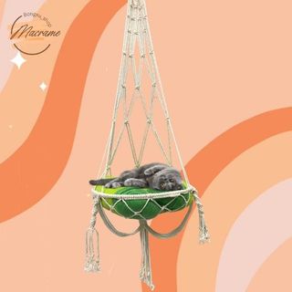 Ảnh thật- Võng treo macrame cho mèo nằm phong cách hoàng gia, quý tộcBongxu_shop (không kèm đệm) giá sỉ