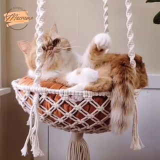 (Mẫu mới) Đồ chơi cho mèo, Võng mèo, xích đu mèo macrame Bongxu_shop( không kèm đệm) giá sỉ