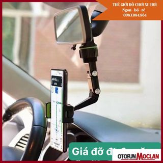 Giá treo điện thoại gương chiếu hậu xoay 360, kẹp ghế sau ô tô, kính chiếu hậu, giá sách, lưng ghế giá sỉ